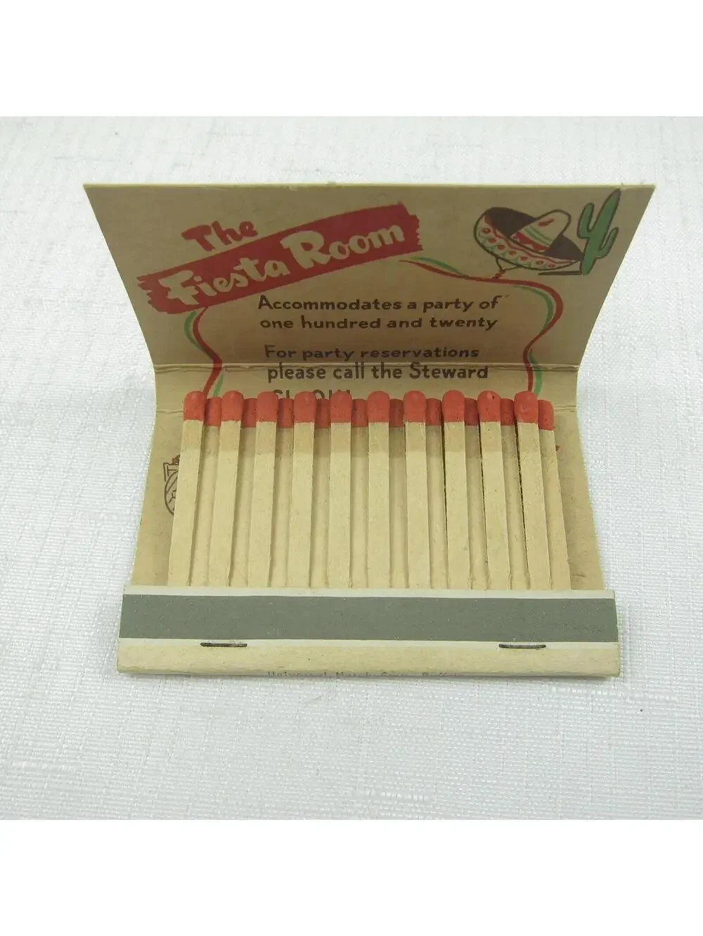 2 Vintage Matchbooks FULL Hotel Worth Fiesta Room, Hotel Markeen Braemar Room NY